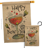 Cheers Happy New Year - New Year Winter Vertical Impressions Decorative Flags HG137120 Made In USA
