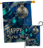 New Year Ornaments - New Year Winter Vertical Impressions Decorative Flags HG137367 Made In USA