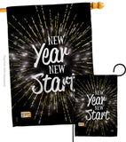 New Year New Start - New Year Winter Vertical Impressions Decorative Flags HG192046 Made In USA