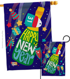 Celebrating New Year - New Year Winter Vertical Impressions Decorative Flags HG192049 Made In USA