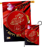 Year of the Rat - New Year Winter Vertical Impressions Decorative Flags HG192177 Made In USA