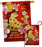 Year Of Ox - New Year Winter Vertical Impressions Decorative Flags HG192308 Made In USA