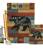 Cabin Sweet Cabin - Outdoor Nature Vertical Impressions Decorative Flags HG109052 Made In USA