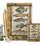 Fishing Adventures - Outdoor Nature Vertical Impressions Decorative Flags HG109056 Made In USA