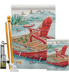 Find Me At The Lake - Outdoor Nature Vertical Impressions Decorative Flags HG109069 Made In USA