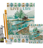 Live Life Lake - Outdoor Nature Vertical Impressions Decorative Flags HG109072 Made In USA