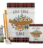Live Love Lake - Outdoor Nature Vertical Impressions Decorative Flags HG109073 Made In USA
