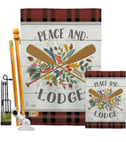 Peace And Lodge - Outdoor Nature Vertical Impressions Decorative Flags HG109074 Made In USA