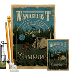 Around the Campfire - Outdoor Nature Vertical Impressions Decorative Flags HG109078 Made In USA