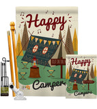 Happy Campers - Outdoor Nature Vertical Impressions Decorative Flags HG137011 Made In USA