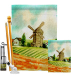 Hillside Windmills - Outdoor Nature Vertical Impressions Decorative Flags HG192526 Made In USA