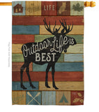 Outdoor Life Is Best - Outdoor Nature Vertical Impressions Decorative Flags HG109051 Made In USA