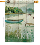 At the Lakeside - Outdoor Nature Vertical Impressions Decorative Flags HG109068 Made In USA