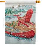 Find Me At The Lake - Outdoor Nature Vertical Impressions Decorative Flags HG109069 Made In USA