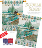 Live Life Lake - Outdoor Nature Vertical Impressions Decorative Flags HG109072 Made In USA