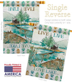 Live Life Lake - Outdoor Nature Vertical Impressions Decorative Flags HG109072 Made In USA