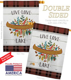 Live Love Lake - Outdoor Nature Vertical Impressions Decorative Flags HG109073 Made In USA