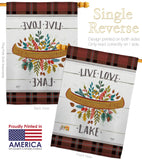 Live Love Lake - Outdoor Nature Vertical Impressions Decorative Flags HG109073 Made In USA