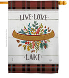 Live Love Lake - Outdoor Nature Vertical Impressions Decorative Flags HG109073 Made In USA