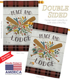 Peace And Lodge - Outdoor Nature Vertical Impressions Decorative Flags HG109074 Made In USA