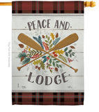 Peace And Lodge - Outdoor Nature Vertical Impressions Decorative Flags HG109074 Made In USA