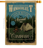 Around the Campfire - Outdoor Nature Vertical Impressions Decorative Flags HG109078 Made In USA