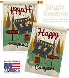 Happy Campers - Outdoor Nature Vertical Impressions Decorative Flags HG137011 Made In USA