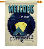 Welcome Campsite - Outdoor Nature Vertical Impressions Decorative Flags HG137061 Made In USA