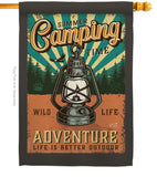 Summer Camping - Outdoor Nature Vertical Impressions Decorative Flags HG137236 Made In USA