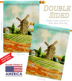 Hillside Windmills - Outdoor Nature Vertical Impressions Decorative Flags HG192526 Made In USA