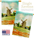 Hillside Windmills - Outdoor Nature Vertical Impressions Decorative Flags HG192526 Made In USA