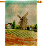 Hillside Windmills - Outdoor Nature Vertical Impressions Decorative Flags HG192526 Made In USA