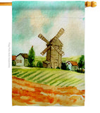 Hillside Windmills - Outdoor Nature Vertical Impressions Decorative Flags HG192526 Made In USA