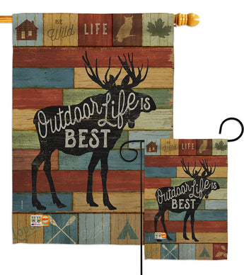 Outdoor Life Is Best - Outdoor Nature Vertical Impressions Decorative Flags HG109051 Made In USA