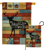 My Heart Lies In The Woods - Outdoor Nature Vertical Impressions Decorative Flags HG109053 Made In USA