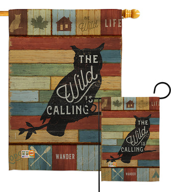 The Wild Is Calling - Outdoor Nature Vertical Impressions Decorative Flags HG109054 Made In USA