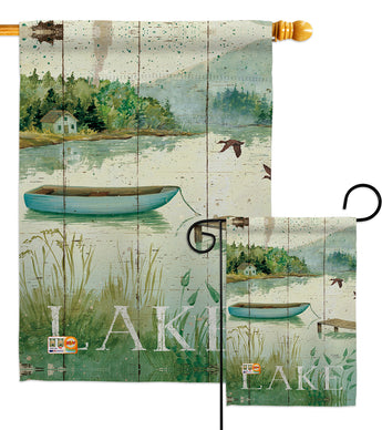 At the Lakeside - Outdoor Nature Vertical Impressions Decorative Flags HG109068 Made In USA