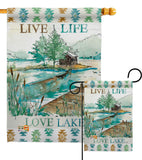 Live Life Lake - Outdoor Nature Vertical Impressions Decorative Flags HG109072 Made In USA