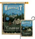 Around the Campfire - Outdoor Nature Vertical Impressions Decorative Flags HG109078 Made In USA