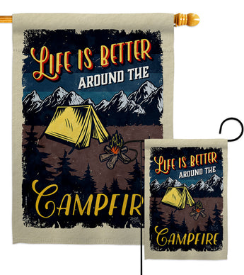 Better Campfire - Outdoor Nature Vertical Impressions Decorative Flags HG109079 Made In USA