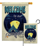 Welcome Campsite - Outdoor Nature Vertical Impressions Decorative Flags HG137061 Made In USA