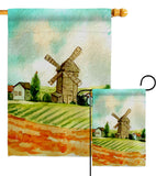 Hillside Windmills - Outdoor Nature Vertical Impressions Decorative Flags HG192526 Made In USA