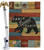 Cabin Sweet Cabin - Outdoor Nature Vertical Impressions Decorative Flags HG109052 Made In USA