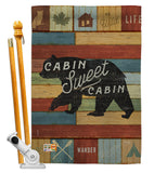 Cabin Sweet Cabin - Outdoor Nature Vertical Impressions Decorative Flags HG109052 Made In USA