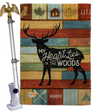 My Heart Lies In The Woods - Outdoor Nature Vertical Impressions Decorative Flags HG109053 Made In USA