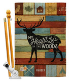 My Heart Lies In The Woods - Outdoor Nature Vertical Impressions Decorative Flags HG109053 Made In USA