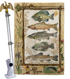 Fishing Adventures - Outdoor Nature Vertical Impressions Decorative Flags HG109056 Made In USA