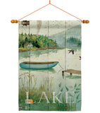 At the Lakeside - Outdoor Nature Vertical Impressions Decorative Flags HG109068 Made In USA