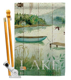 At the Lakeside - Outdoor Nature Vertical Impressions Decorative Flags HG109068 Made In USA