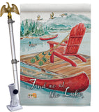 Find Me At The Lake - Outdoor Nature Vertical Impressions Decorative Flags HG109069 Made In USA